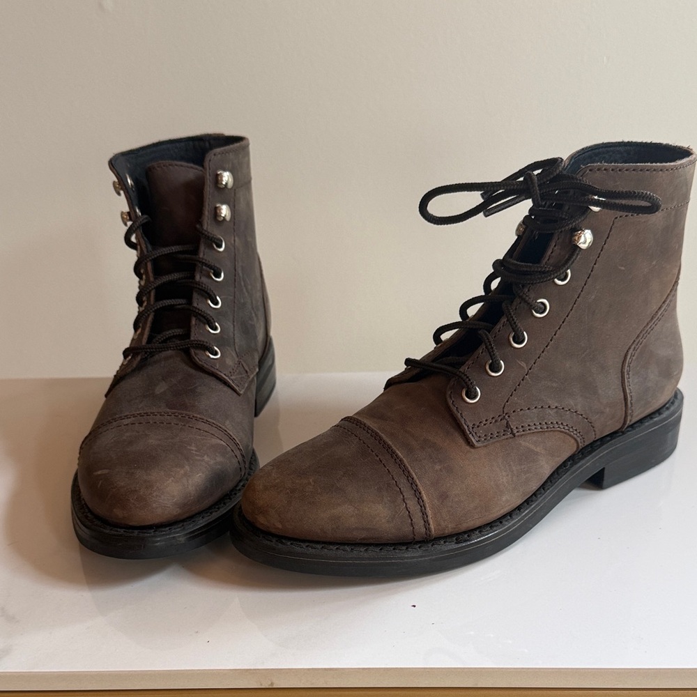 Woman’s Brown Lace-Up Boots